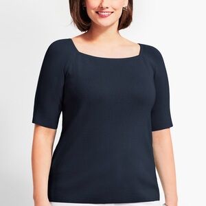 Talbots SQUARE-NECK ELBOW-SLEEVE SWEATER